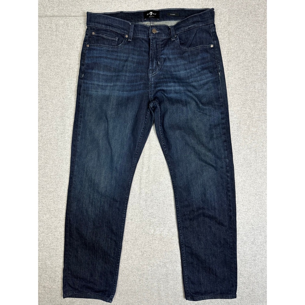7FAM 7 For All Mankind Slimmy Jeans Mens 36 Blue Slim Fit Indigo Wash